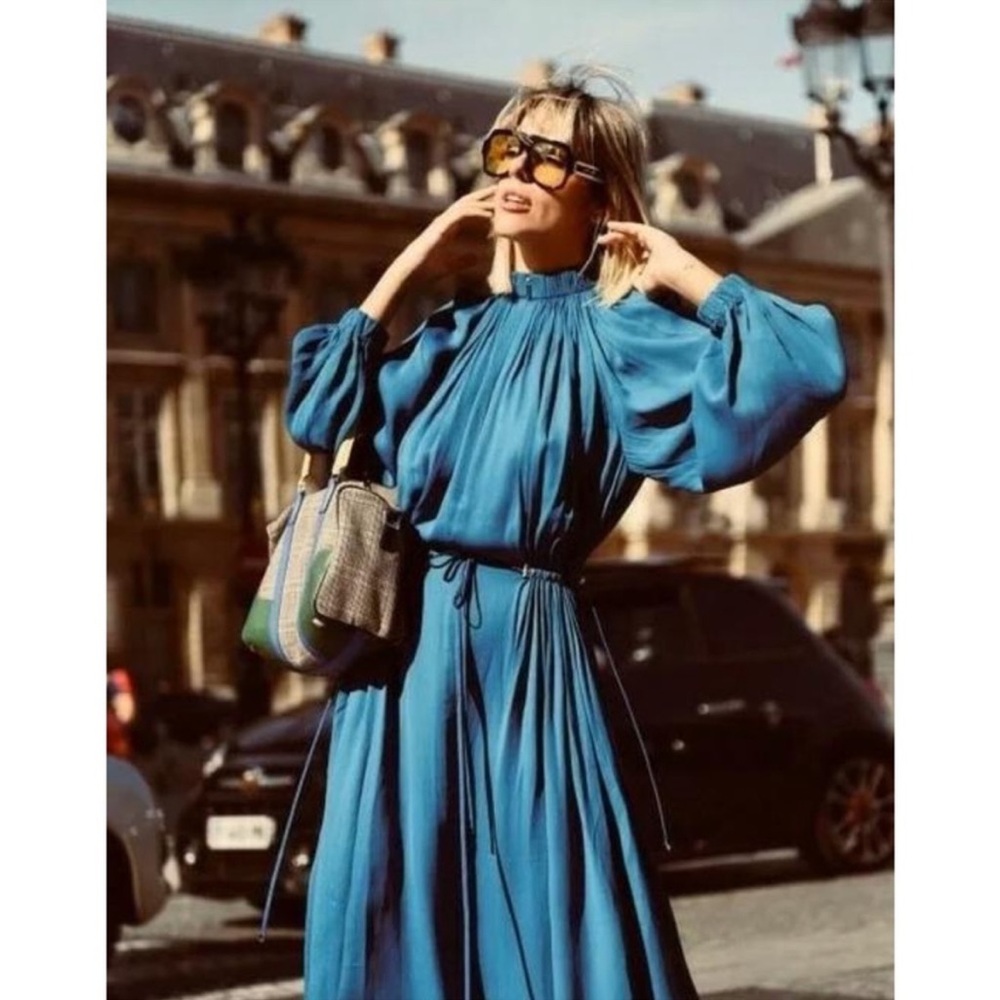Tibi Georgette’s runway drawstring dress